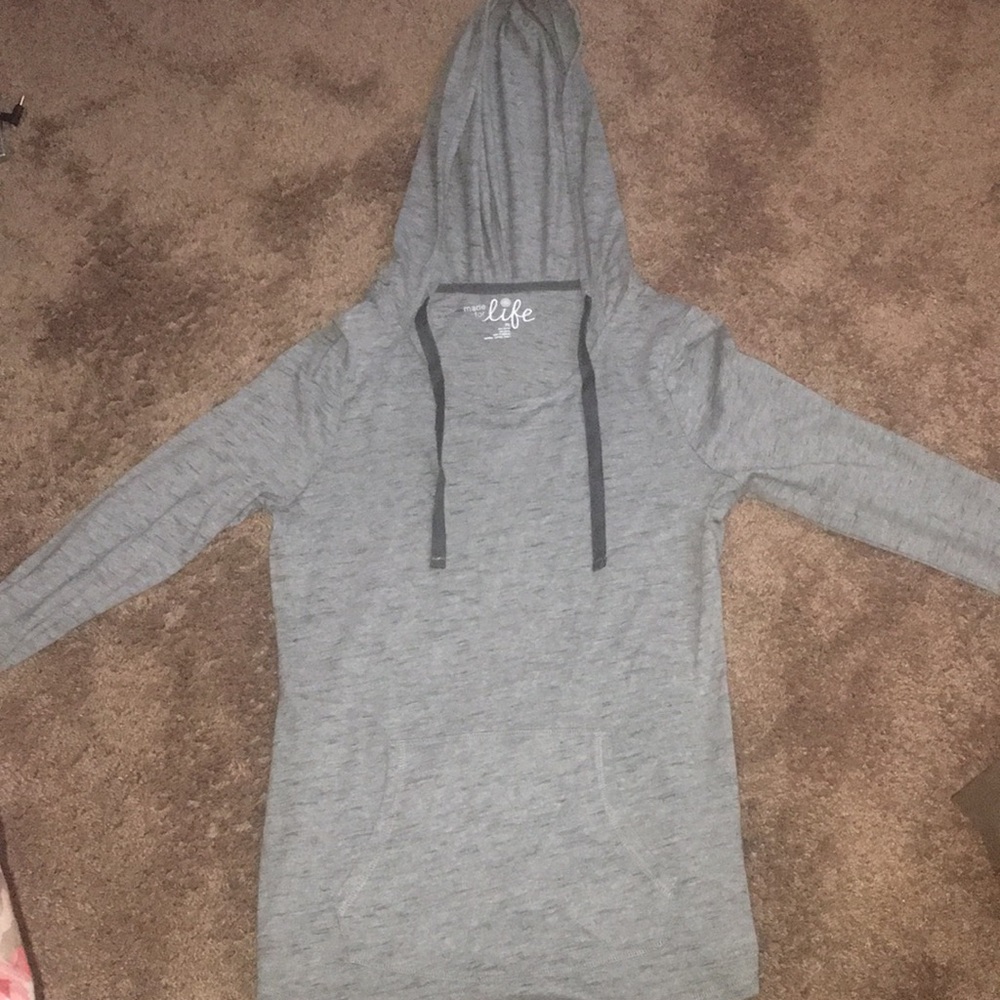 gray, thin hoodie